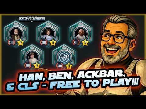 Easily Unlock Old Ben, Stormtrooper Han, Admiral Ackbar, CLS, and More Free to Play in SWGOH!!!