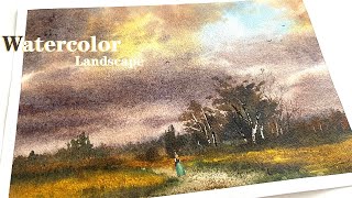 Let's use watercolor to create an oil painting feel