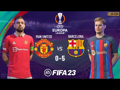 Manchester United vs Barcelona - FIFA 23 Gameplay - UEFA Europa League 2023 | PC