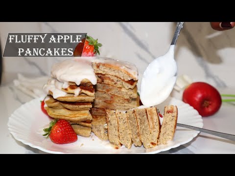 Fluffy Apple Pancakes for Breakfast - Tasty and Simple Yogurt Pancakes