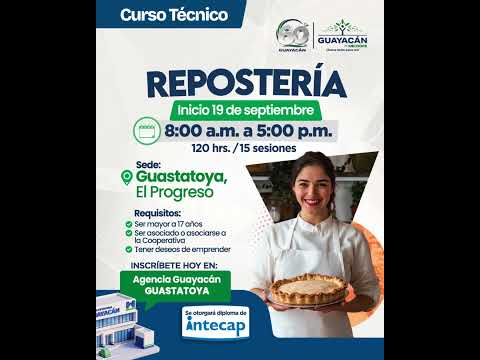 Curso Técnico - Repostería Guastatoya