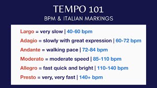 Tempo 101 | BPM &amp; Italian Markings