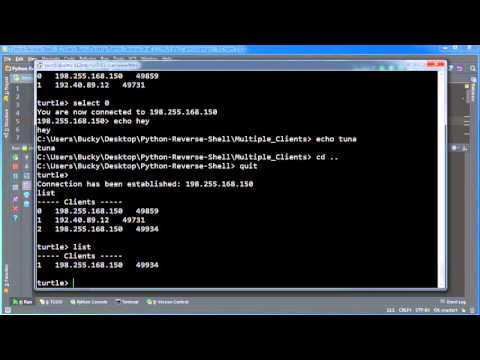 Python Reverse Shell Tutorial 15 Running the Multi Client Program Live