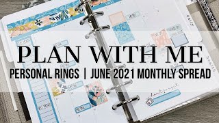 Plan with Me | Personal Rings | June 2021 Monthly Spread (ft. Planner Kate) #moterm #planwithme