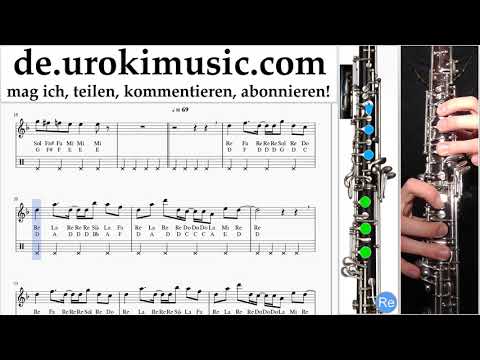 Oboenunterricht Axel F - Crazy Frog Noten Lernen um-i995