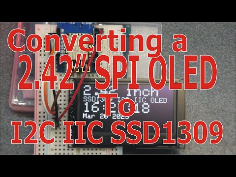 Converting DIYMORE 2.42 inch SPI OLED to I2C SSD1309
