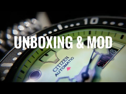 Citizen ny-0040 automatic DIVER'S full lume dial unboxing, review and new sapphire