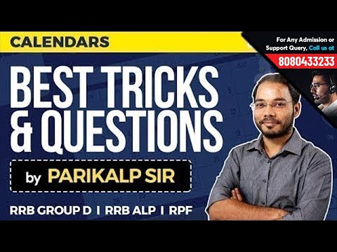 RRB Reasoning Class by Parikalp Sir | Calendar Questions for RRB ALP, RPF & Group D | Best Tricks Video