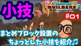 【DQB2】ドラゴンクエストビルダーズ2  小技紹介#01  ブロック設置 まとめ設置便利ワザ