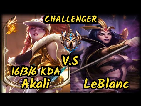 TSM.A Ablazeolive (AKALI) vs LEBLANC - 16/3/6 KDA MID CHALLENGER GAMEPLAY - NA
