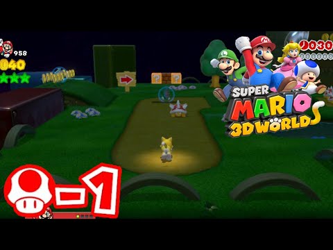 Mushroom-1 Night Falls on Really Rolling Hills - All Star & Stamp 100% - Super Mario 3D World