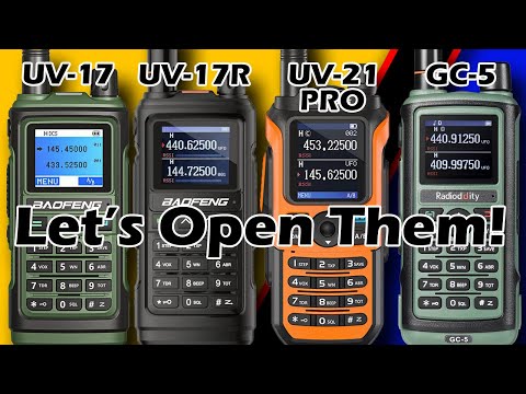 Baofeng UV-17, UV-17R, UV-21PRO and Radioddity GC-5. A look inside!