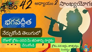 Bhagavad Gita chapter 2 verse 42||sankyayoga|| భగవద్గీత 2వ అధ్యాయం శ్లోకం 42|| divine touch telugu