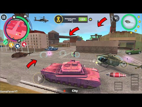 Rope Hero Vice Town - (Pink Tank Destroy Police Helicopter and Army Tank) Rope Hero Android Gameplay
