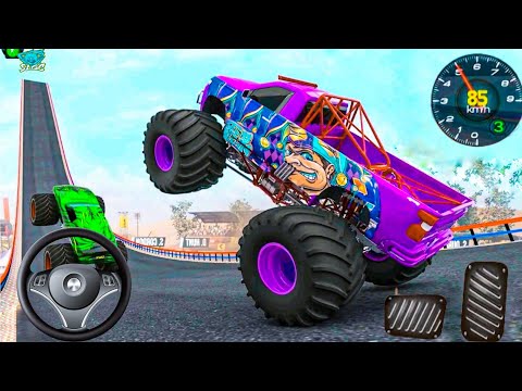 Police Monster Truck Mega Ramp Extreme Racing - Impossible GT Car Stunts Driving Android GamePlay