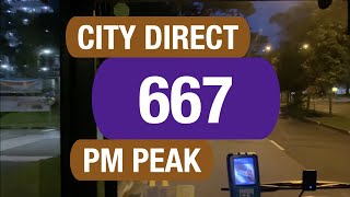 SBS Transit City Direct 667 (Evening Peak) | Bus Service Route Visual