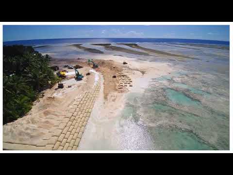 Land reclamation & replenishment at Funafuti Island, Tuvalu with Elcorock