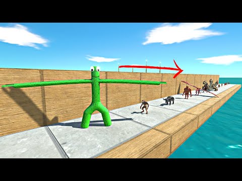 Rainbow Friends Green vs All Units - Animal Revolt Battle Simulator
