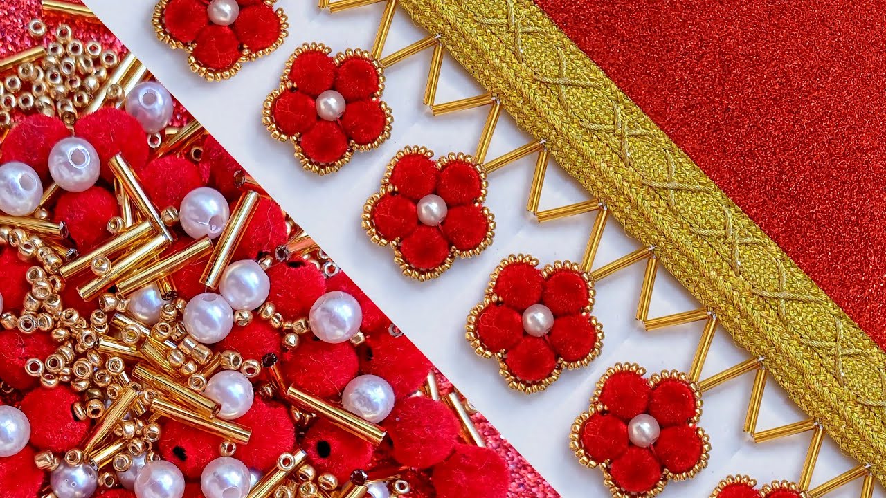 Very luxurious and beautiful embroidery tutorial (flower pattern)#DIY⚘️❤️⚘️