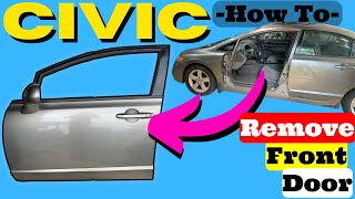 Honda Civic How to Remove Front Door Assembly 2006 2007 2008 2009 2010 2011 Removal Take Off Detach