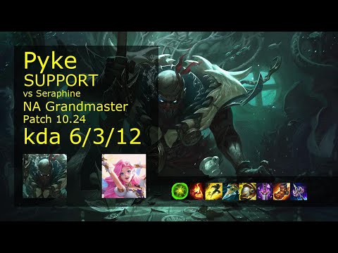 Pyke Support & Miss Fortune vs Seraphine & Brand - NA Grandmaster 6/3/12 Patch 10.24 Gameplay