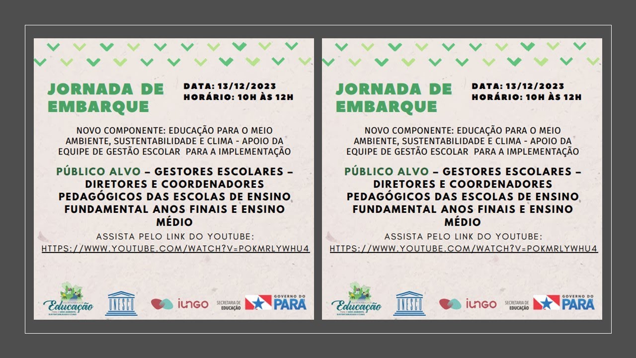 Web 2: Apresentação do componente Educação para o meio ambiente, sustentabilidade e clima