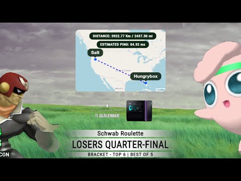 Salt(Captain Falcon) vs Hungrybox(Puff) Schwab Roulette Losers Quarter Final | Smash Melee