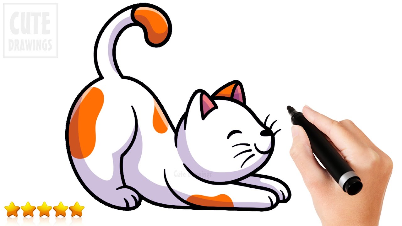 Cute Cat Stretching Drawing Tutorial | Perfect for Cat Lovers!