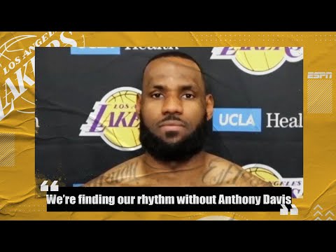 勒布朗-詹姆斯看到湖人隊在沒有安東尼-戴維斯的情況下進入了節奏｜NBA on ESPN (LeBron James sees Lakers getting into rhythm without Anthony Davis in lineup | NBA on ESPN)