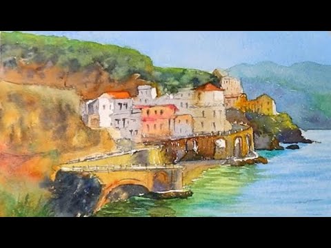 How to paint Amalfi Coast Italy in Watercolor