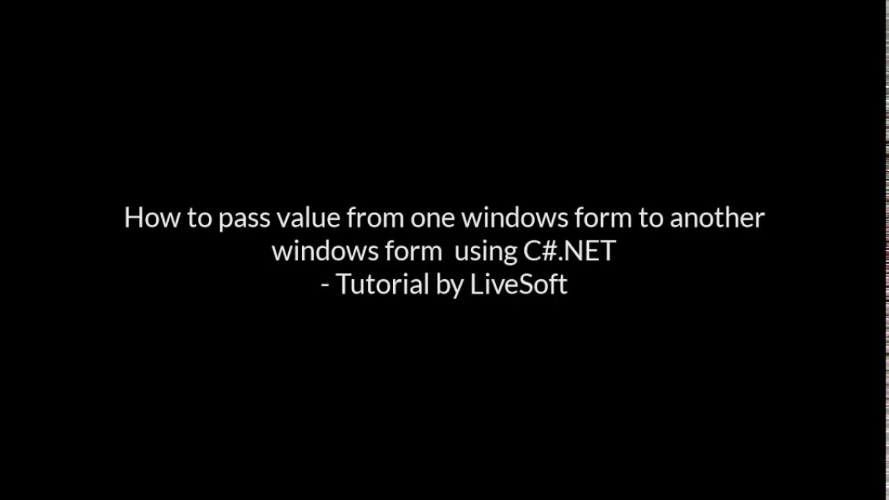 How to pass value from one windows form to another windows form using C#.NET