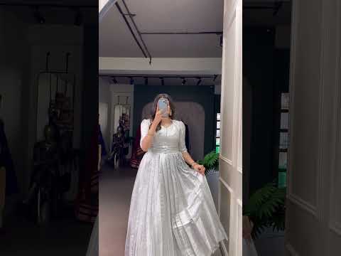 Light Pink Elegant Kanjivaram Zari Woven Gown with Matching Koti