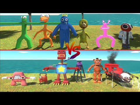 THE WAR Team Rainbow Friends Fight Team Boxy Boo WHO WILL WIN - Animal Revolt Battle Simulator