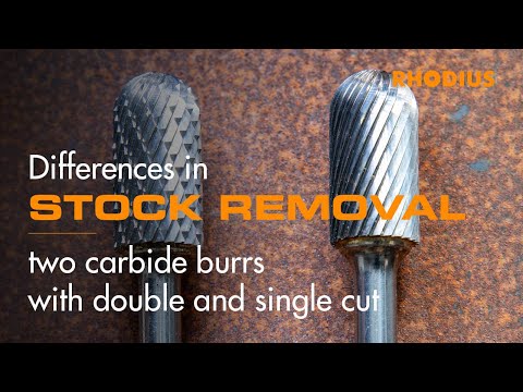 Double cut and single cut: differences in carbide burr stock removal
