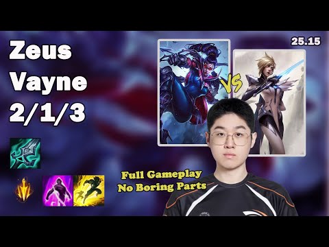 🔥 Zeus Vayne Top | Korea Challenger Solo Queue | Patch 25.15 | League of Legends 🔥