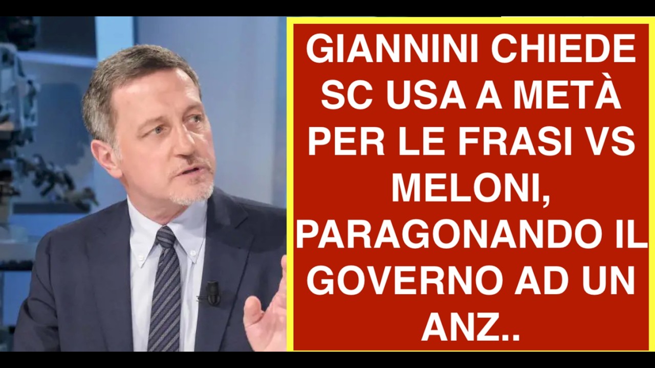 GIANNINI CHIEDE SC USA A METÀ PER LE FRASI VS MELONI, PARAGONANDO IL GOVERNO AD UN ANZ..
