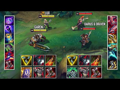 GAREN & LUX vs DARIUS & DRAVEN FULL BUILD FIGHTS & Best Moments!