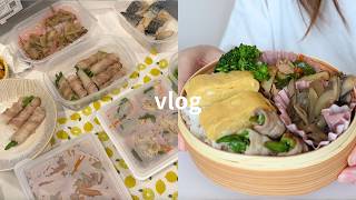 【お弁当】寝る前に取り出して詰めるだけ3日分弁当🍙在宅ワークだけどお弁当でお昼休みを充実させるために休日おかずを作り置きするvlog💪
