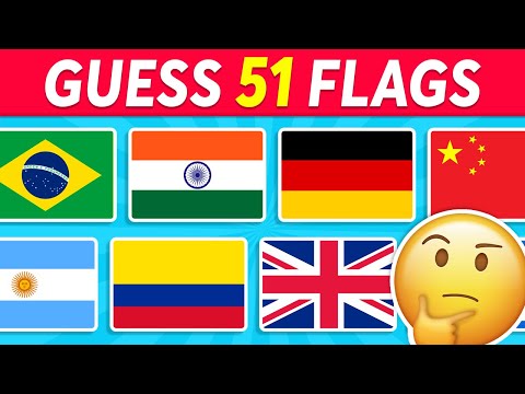 Guess The Flag Quiz 🚩 | 51 Countries Flag Quiz