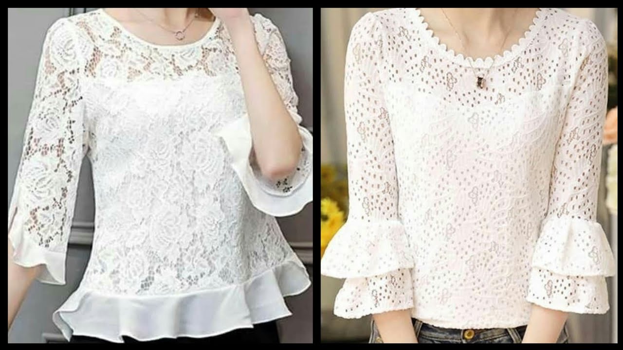 super gorgeous white lace blouse & tops designs ideas collection for ladies 2022