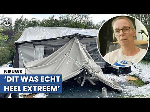 Hagelbui richt ravage aan op camping: 'In dertig jaar nog nooit meegemaakt'