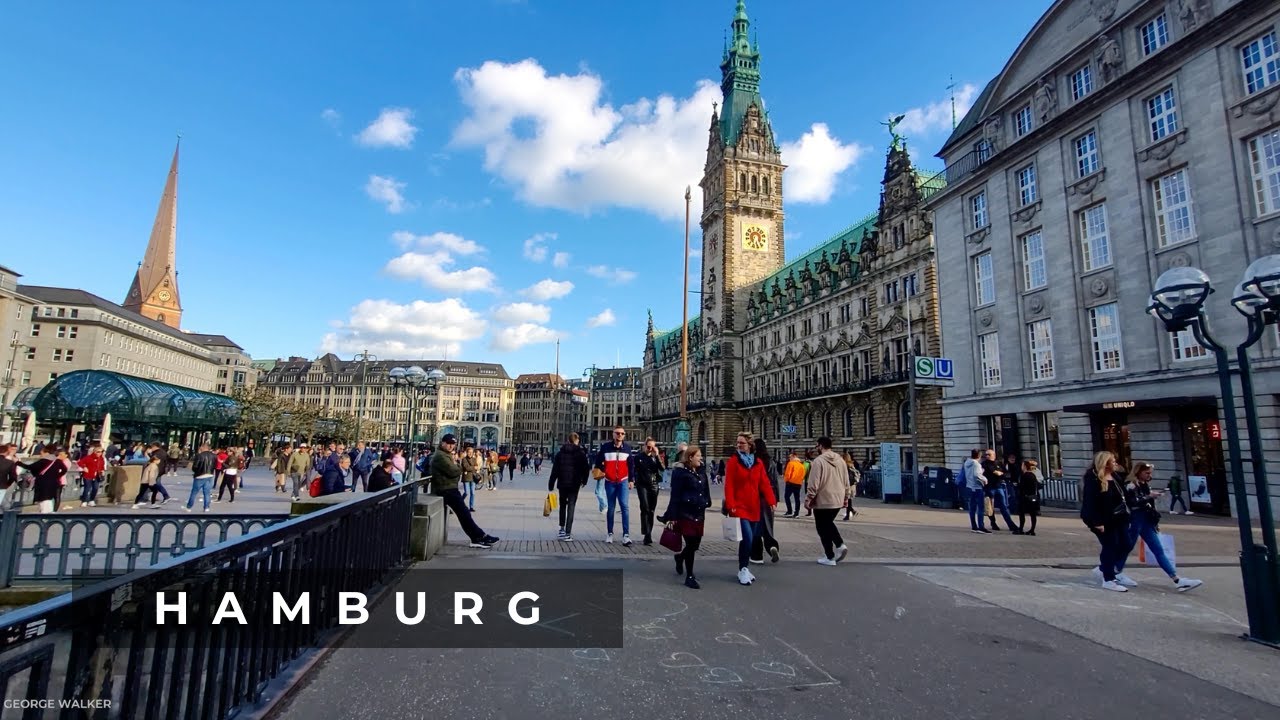 Immersive street-level walking tour through Hamburg, Germany, showcasing authentic urban landscapes, local architecture, and the vibrant atmosphere of the city's neighborhoods