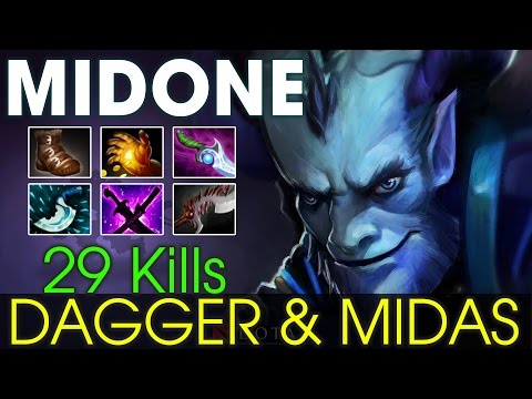 Dota 2 - MidOne Riki - 29 Kills with Dagger & Hand of Midas