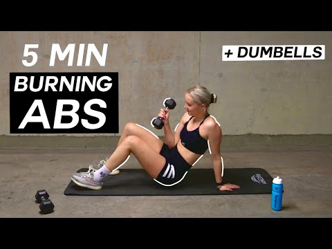 5 MIN HEAVY ABS WORKOUT WITH DUMBBELLS!🔥 #14