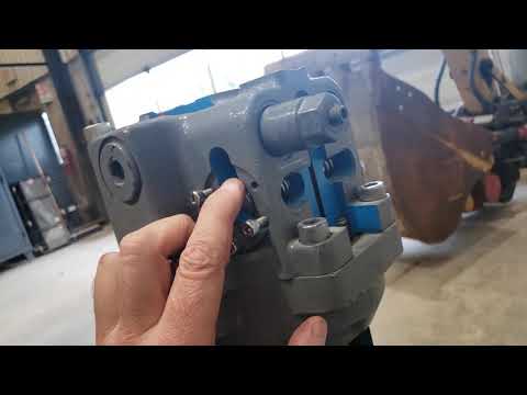Part of a video titled How an excavator swing motor /swing drive works hydraulics - YouTube