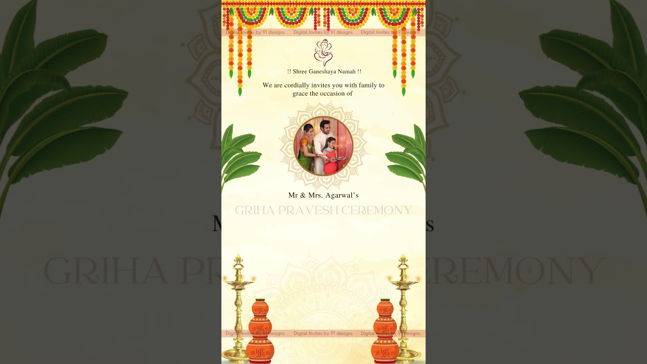 Traditional Diya Housewarming Invitation