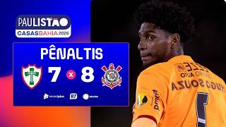Portuguesa 7 x 8 Corinthians: veja os pênaltis das quartas do Paulistão
