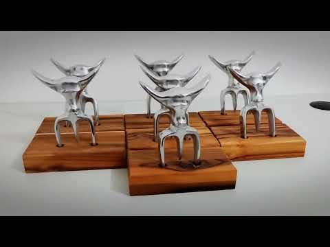 Garfo Trident de churrasco rústico Guerra Grill.