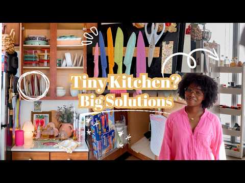 How I Organized My TINY Kitchen with NO Pantry & 6 Cabinets! (Renter-Friendly Organization Hacks!)