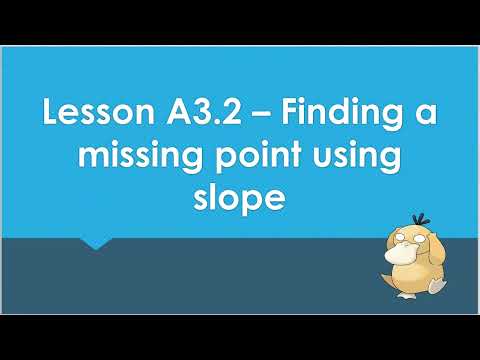Lesson A3.2 - Finding the missing coordinate using the slope formula